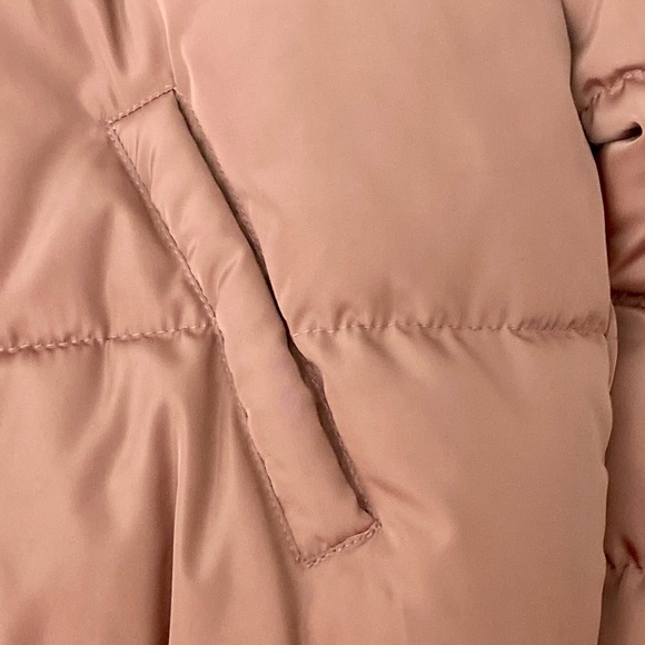 Fashion Nova Pink Puffer Jacket Womens Medium Quilted Snap Front Ribbed Hem - Picture 11 of 11